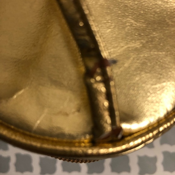 Gold Leather Retro  “Disco” Inspired Evening Crossbody Purse - Picture 7 of 7